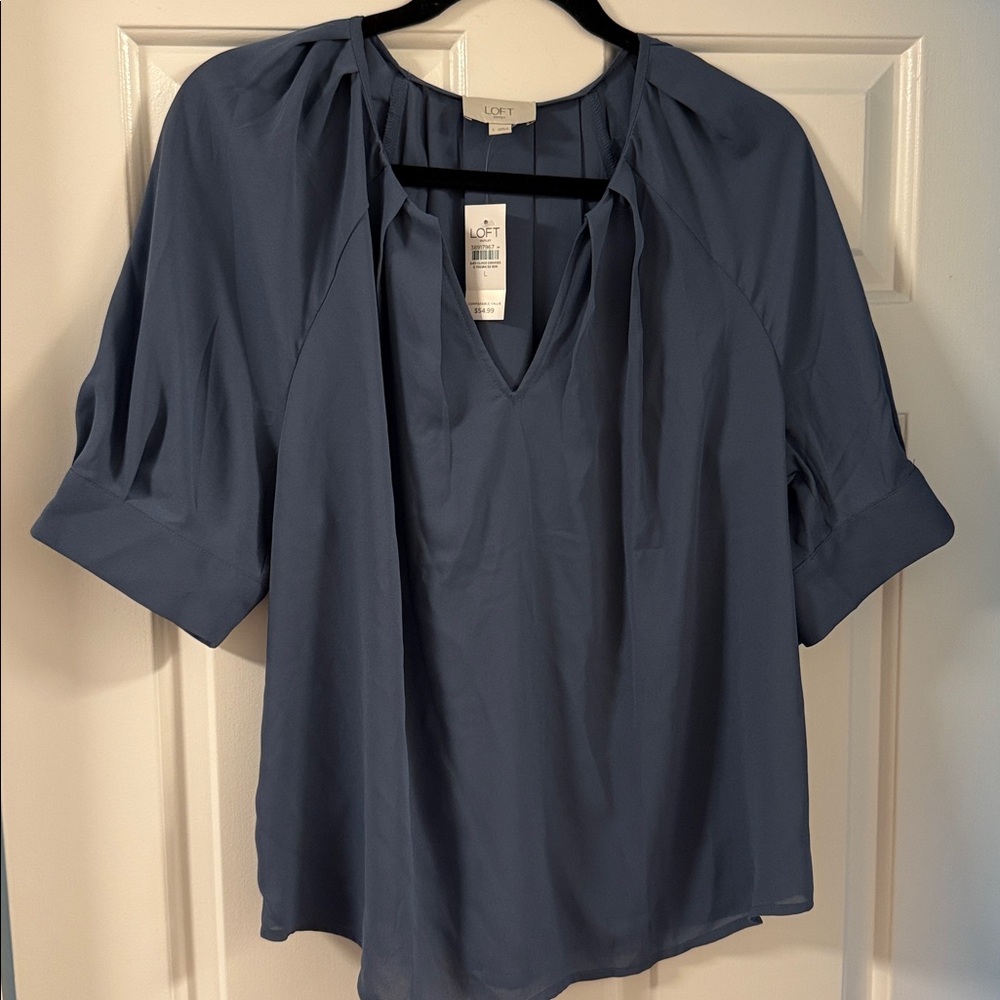 LOFT Navy V-Neck Top